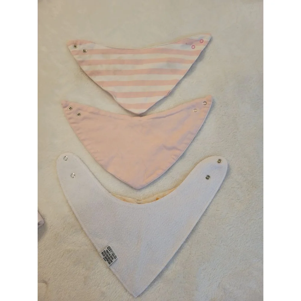 Baby Girl Accessories Bundle Bibs Bandanas Receiving Blankets